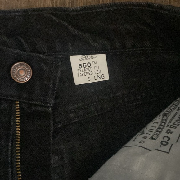 VNTG Levi’s 550 90s(1996)Classic Black Denim Jeans ASO MADISON BEER SZ 5Long - Picture 9 of 15